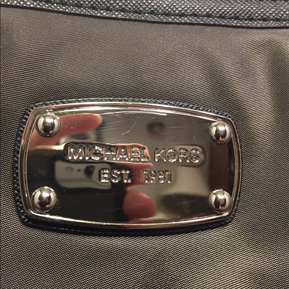 Michael Michael Kors Montauk Nylon / Leather Black & Gray Briefcase - Picture 3 of 7